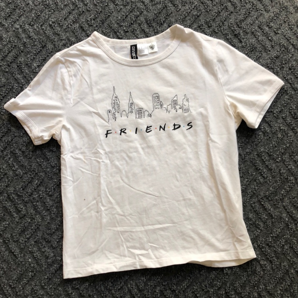 H&M White 'Friends' Skyline Tee